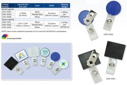 LogoClips cord-free badge holder with round imprint area and strap clip (view 3)