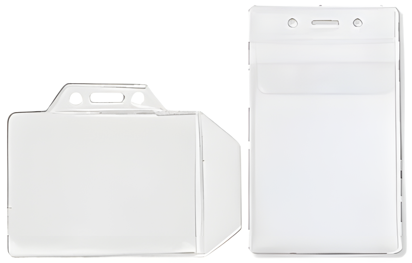 Badge Holder with Flap, Vinyl, Clear