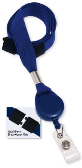 Breakaway lanyard with built in slotted badge reel and clear vinyl strap