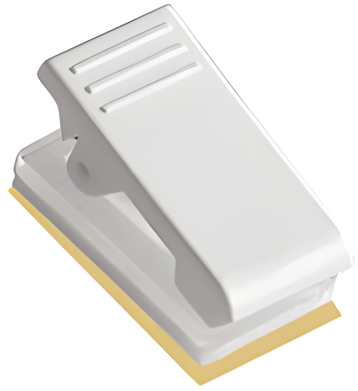 1" White Plastic Pressure Sensitive Ribbed Thumb-Grip Clip, 500/pack