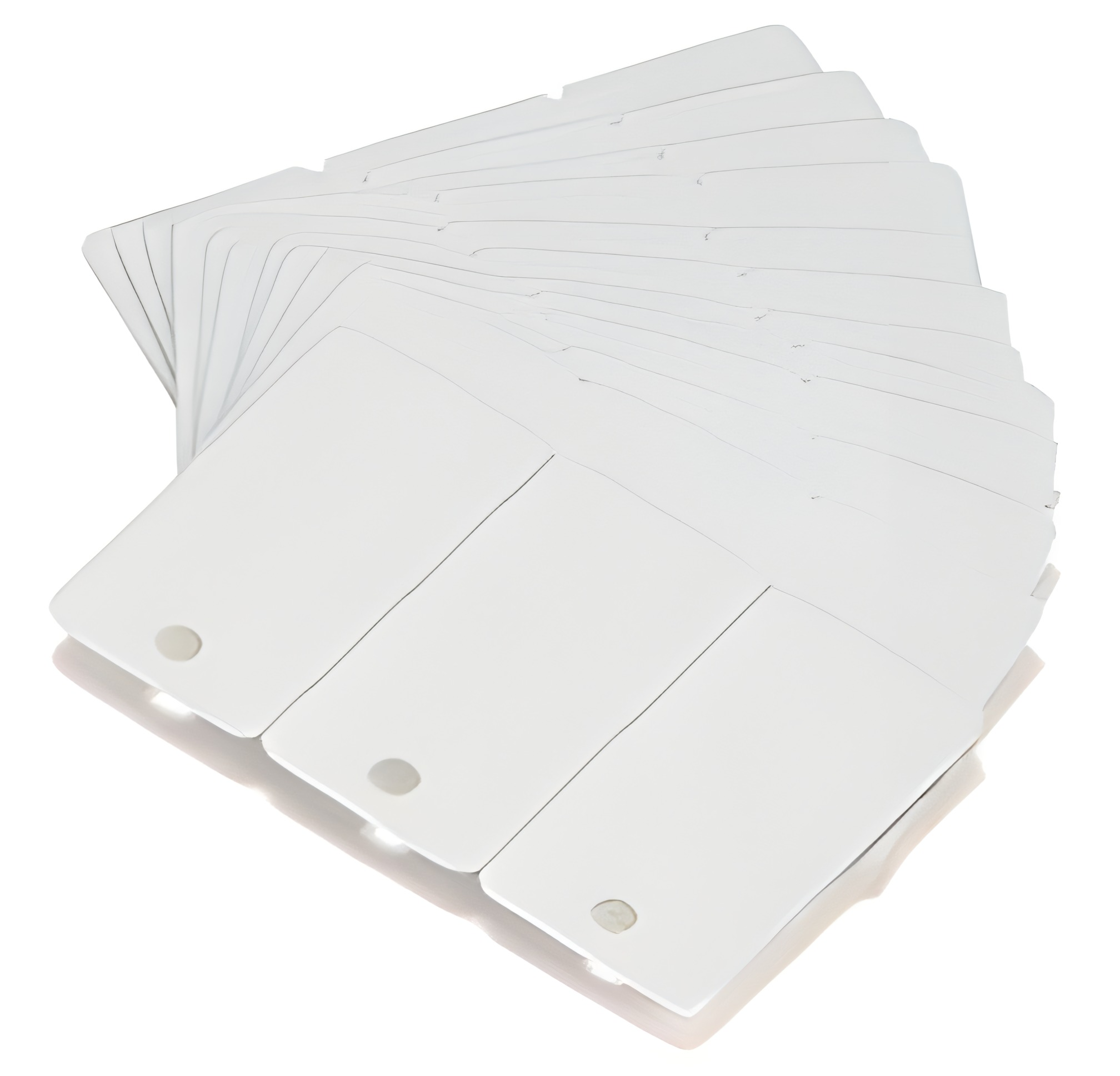 104523-020 Zebra white PVC cards, 30 mil 3-Up breakaway key tags, (500 ...