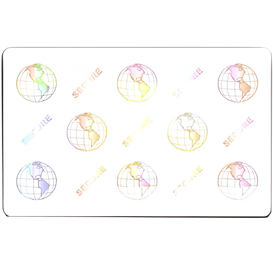 104524-120 Zebra white composite cards, 30 mil, World Globe (500 cards)