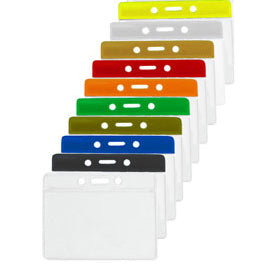 Soft vinyl color bar badge holder with slot and chain holes (view 2)