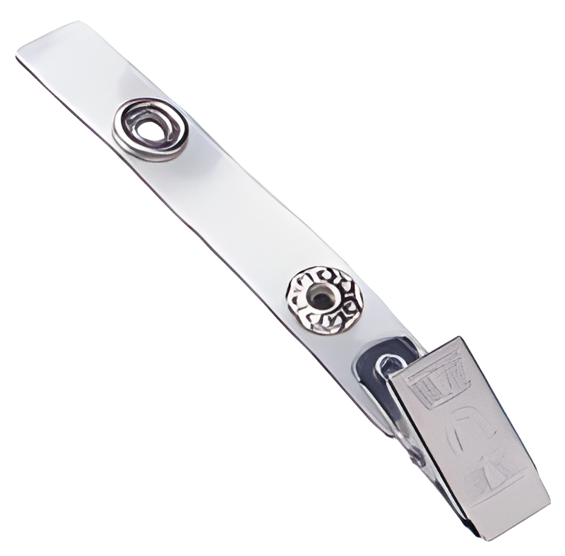 2 Hole Embossed "U" Clip with Clear Strap
