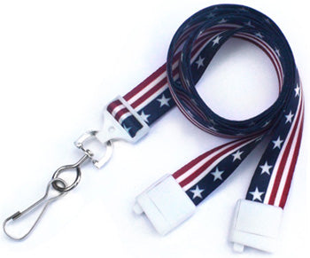 Stars and stripes patriotic breakaway lanyard with swivel hook (view 2)