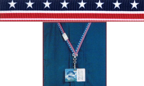 Stars and stripes patriotic breakaway lanyard with swivel hook