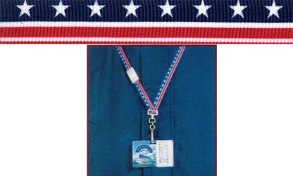 Stars and stripes patriotic breakaway lanyard with swivel hook
