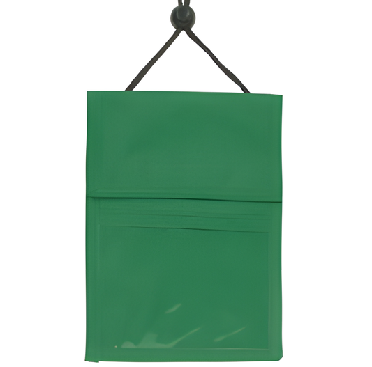 3-Pocket Credential Wallet with Pen Compartments and Adjustable Neck Cord