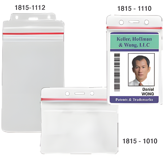 Badge Holder, Resealable, Flap, Vinyl, Clear