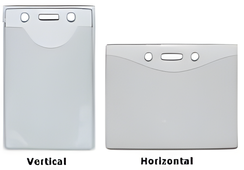 Badge Holder, Slot/Chain Holes, Vinyl, Top Load, Clear