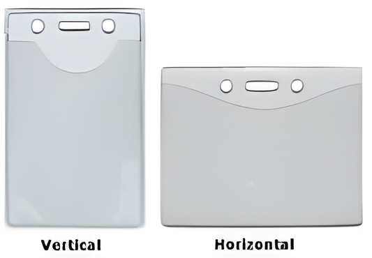 Badge Holder, Slot/Chain Holes, Vinyl, Top Load, Clear