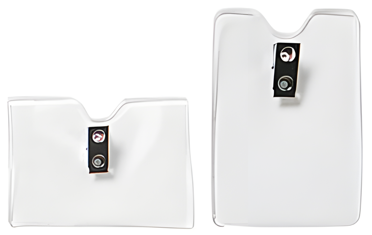 Badge Holder, Vinyl, with Bulldog Clip, Clear