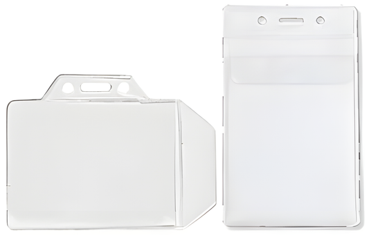 Badge Holder with Flap, Vinyl, Clear