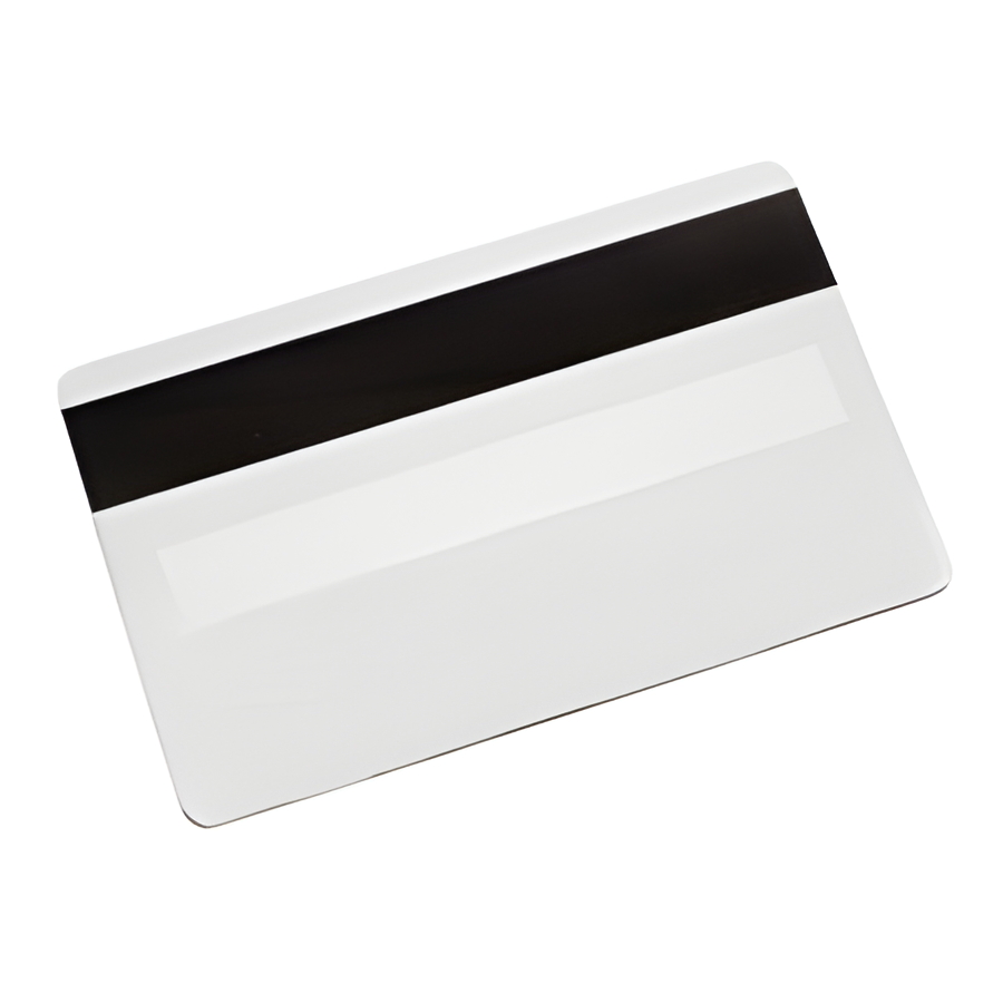 Blank white PVC card with Hi-Co mag stripe and signature strip, 30 mil, CR-80, 500/box