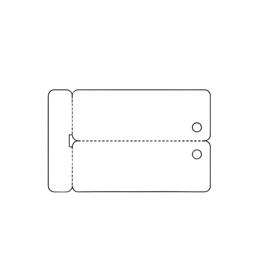Blank white PVC cards 2-up scored key tag, 30mil, CR80, box/500