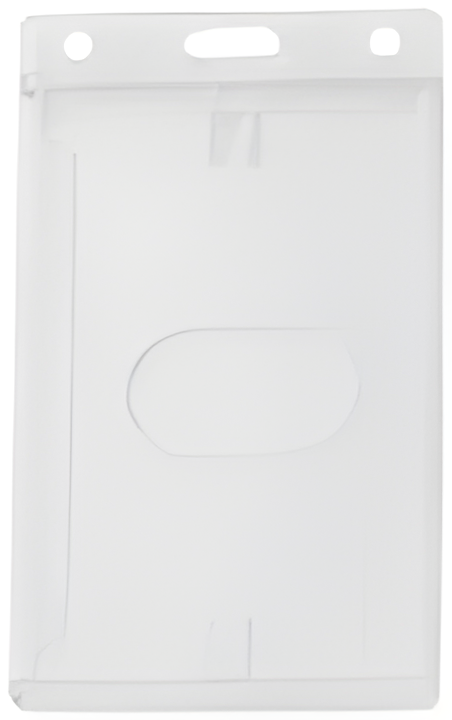 Frosted Rigid Plastic Vertical Closed Face 1-Card Dispenser with Thumb-Notch, 2.44" x 4.13"