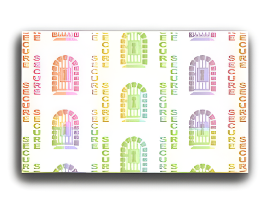 Hand Applied Pressure Sensitive Overlay, 3.5 mil, Secure Text and Keyhole hologram (500/pack)