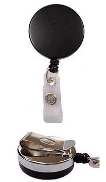 Heavy duty badge reel with chrome metal back and belt clip