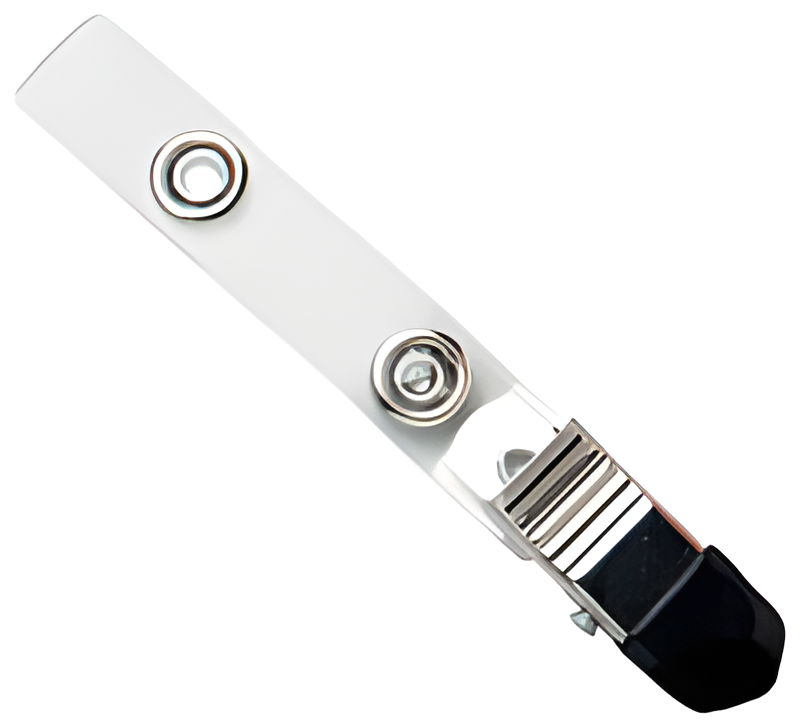 Knurled Thumb Grip Clip with Black Cushioned Tip and Clear Strap