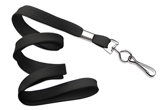 Lanyard, flat braid, non-breakaway, choice of attachment, 3/8" wide