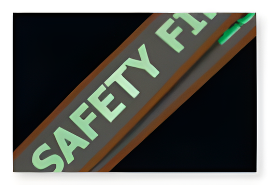 Lanyard, reflective, glow in the dark "SAFETY FIRST" silk screen printing, 5/8" width, 100/pak