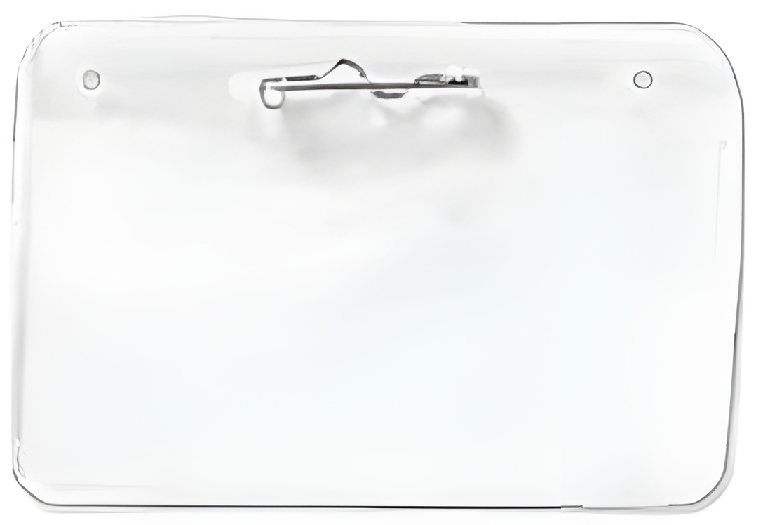 Name Tag Holder with Pin - Clear Vinyl