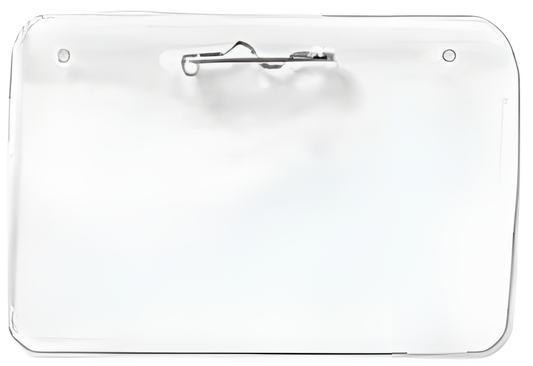 Name Tag Holder with Pin - Clear Vinyl