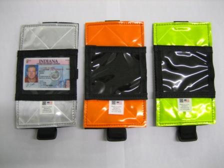 Reflective security arm band badge holder with 3M Scotchlite trim (view 2)